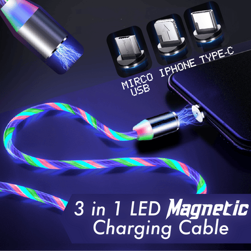 3 in 1 LED Magnetic Charging Cable